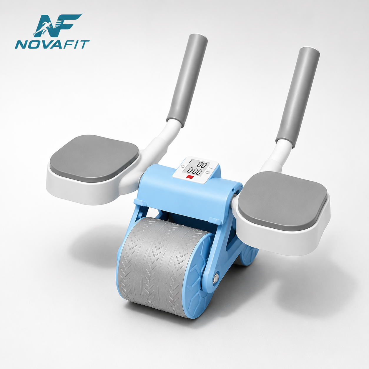 Rodillo Abdominal de Rebote Automático NOVAFIT® | Entrenamiento Core 2 en 1 con Soporte para Codos