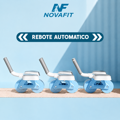 Rodillo Abdominal de Rebote Automático NOVAFIT® | Entrenamiento Core 2 en 1 con Soporte para Codos