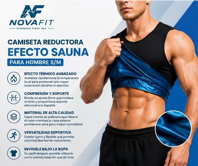 Camiseta Reductora Efecto Sauna NOVAFIT® | Compresión Térmica para Hombre