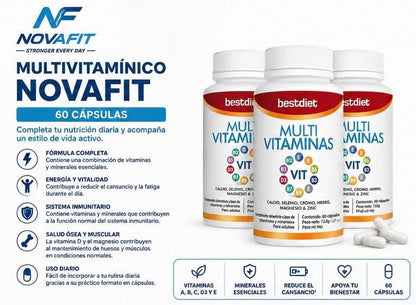 Multivitamínico NOVAFIT® | 60 Cápsulas con Vitaminas y Minerales para Uso Diario