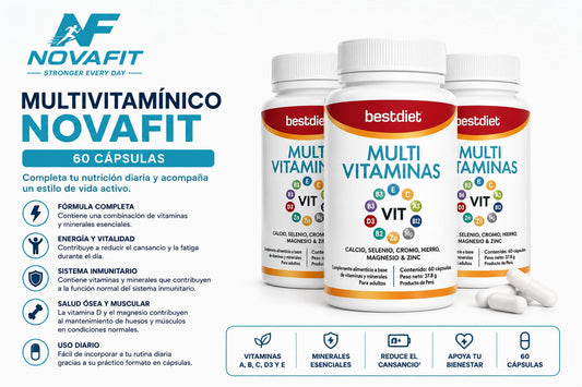 Multivitamínico NOVAFIT® | 60 Cápsulas con Vitaminas y Minerales para Uso Diario