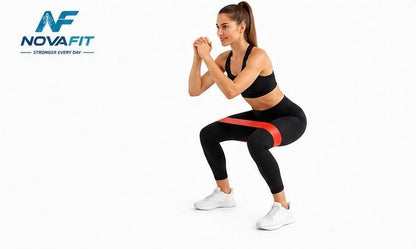 Bandas Elásticas de Resistencia Cortas NOVAFIT® | Set de 5 Bandas para Entrenamiento y Fitness