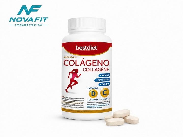 Colágeno Hidrolizado NOVAFIT® | 120 Comprimidos con Vitamina C, Magnesio y Calcio