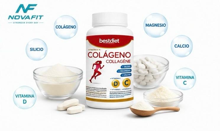 Colágeno Hidrolizado NOVAFIT® | 120 Comprimidos con Vitamina C, Magnesio y Calcio