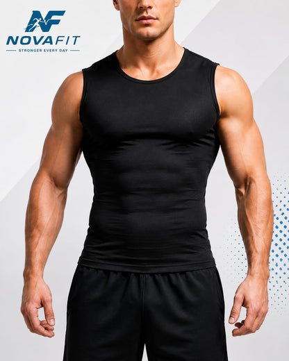 Camiseta Reductora Efecto Sauna S/M NOVAFIT® | Compresión Térmica para Hombre