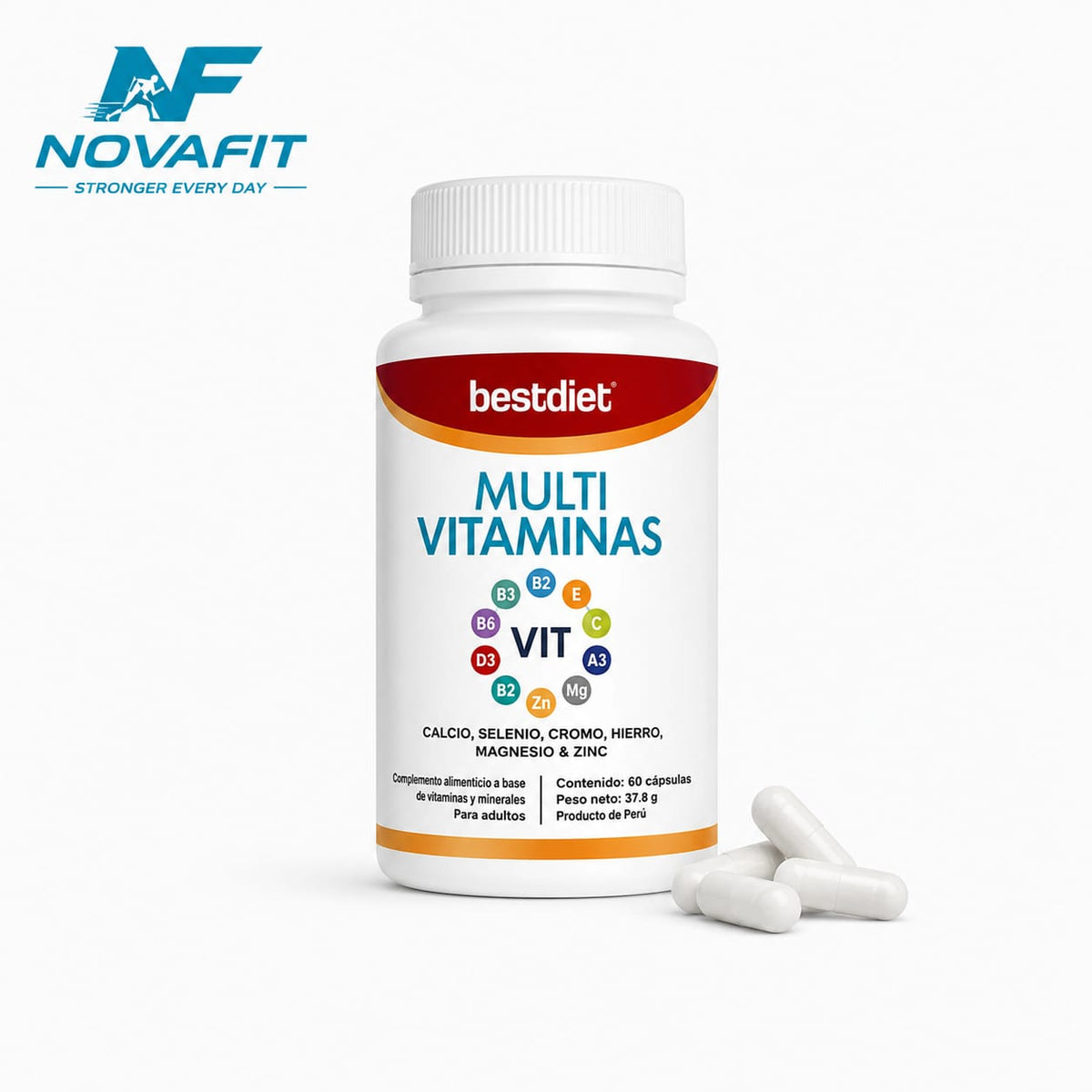 Multivitamínico NOVAFIT® | 60 Cápsulas con Vitaminas y Minerales para Uso Diario
